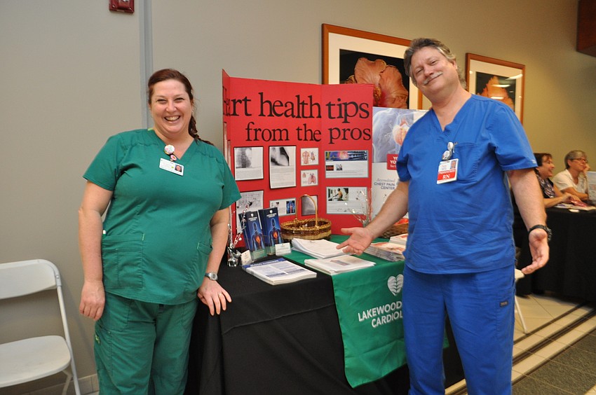 Lakewood Ranch Cardiology’s Angela Graziano and Lakewood Ranch Medical Center’s Peter Schwarz educate the public about heart health.