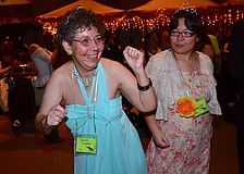 Susan Traynor loves to dance, especially with friends, such as Keri Milder.