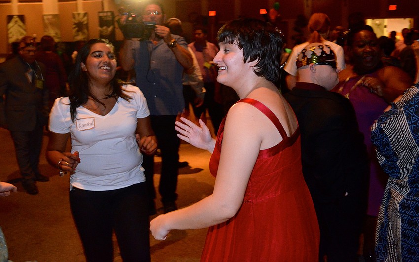 Lindsey Davies dances as fast as she can.