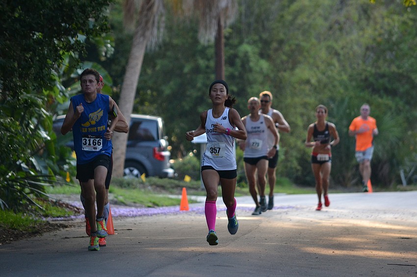Runners make their way down 45th Street.