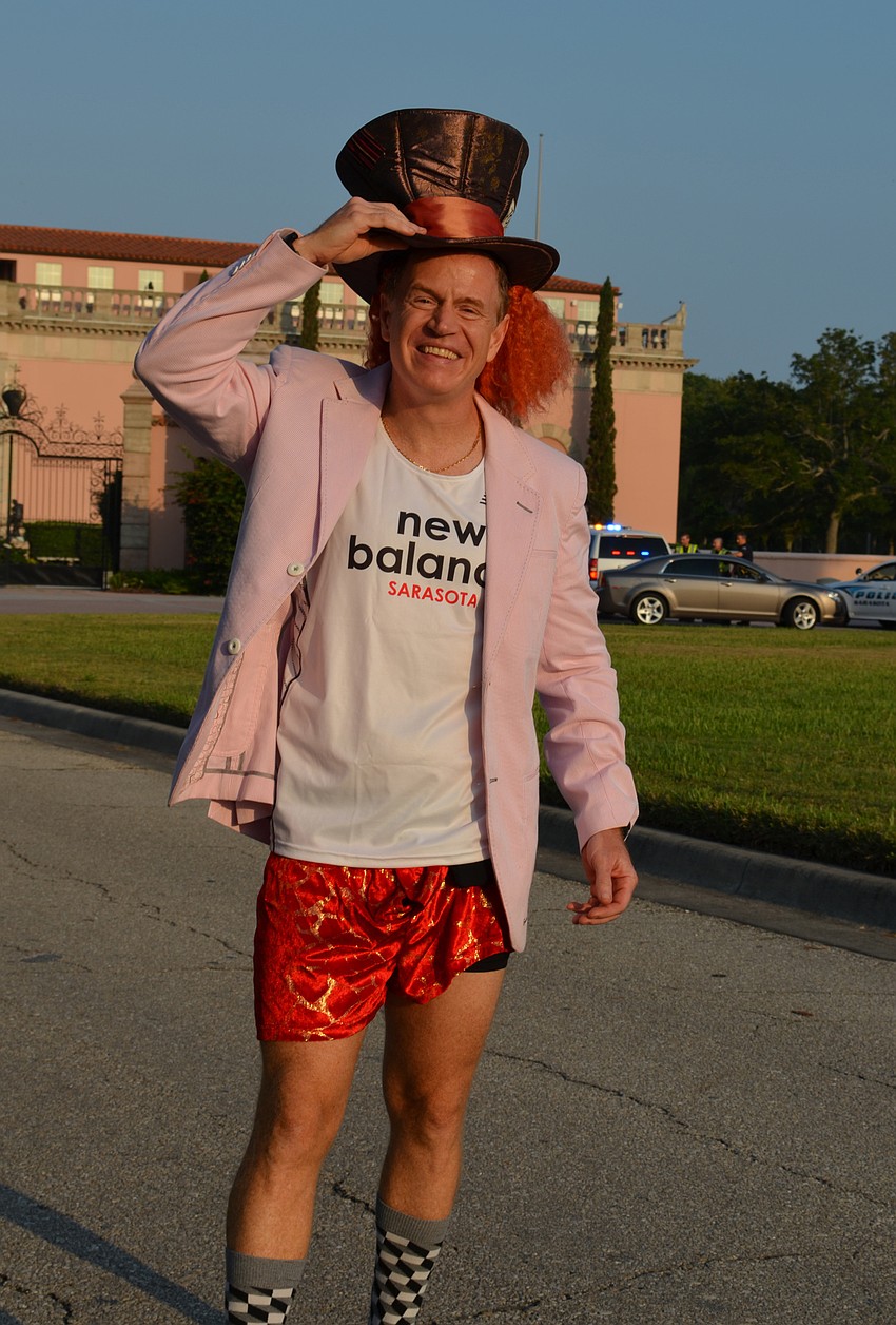 Adam Bright dressed as a mad hatter and served as the co-chair along with Jackie Fanara for the Run to Remember 5K event.