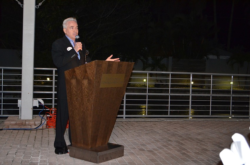 Chief Executive Officer David Pilston speaks to guests.