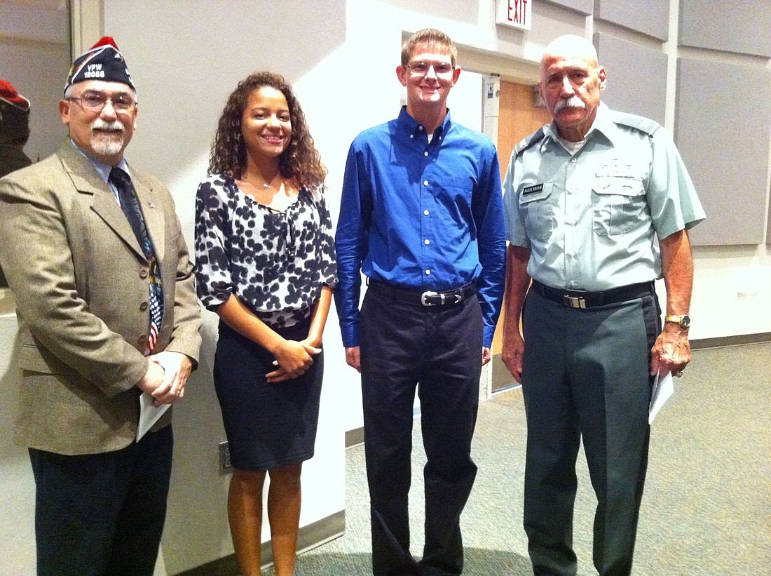 Post Cmdr. Dave Daily with Alexis Yawn and Ben Martin and Post Trustee Gill Ruderman. Courtesy photo