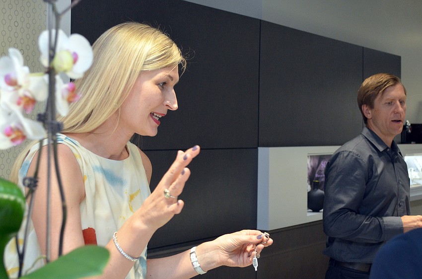 Co-Hosts Tatiana and Greg Twarowski hosted the Paws on the Catwalk Sponsor Party at Carats Fine Jewelry and Watches.