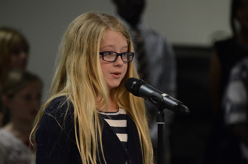 Mea Adkins opened the performance with the first speech.