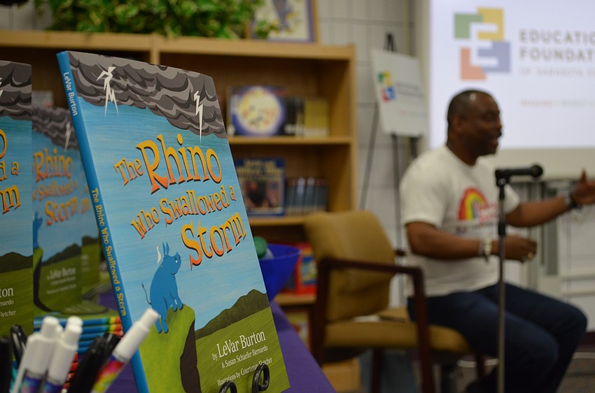 “The Rhino who swallowed a storm” authored by LeVar Burton.