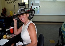 Carol Ritter shows off her Derby day hat.