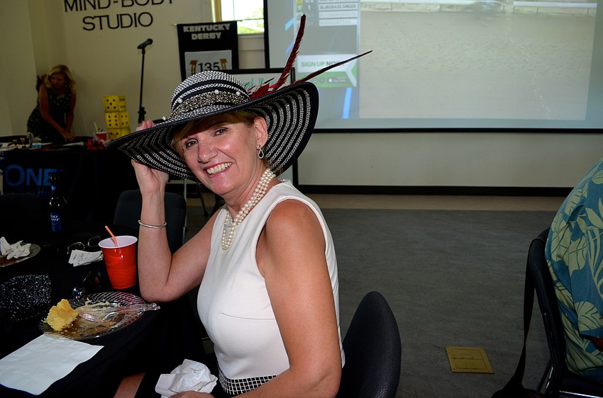 Carol Ritter shows off her Derby day hat.