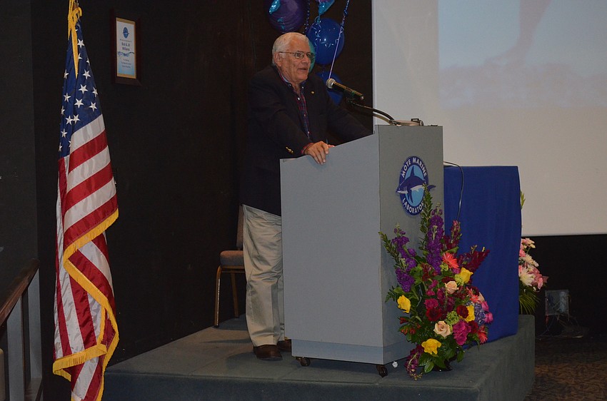 Dr. Jose Castro, of NOAA Fisheries and biographer of Dr. Clark, speaks.