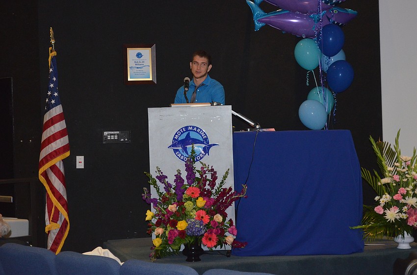 Eli Weiss, Dr. Clark’s grandson, speaks.