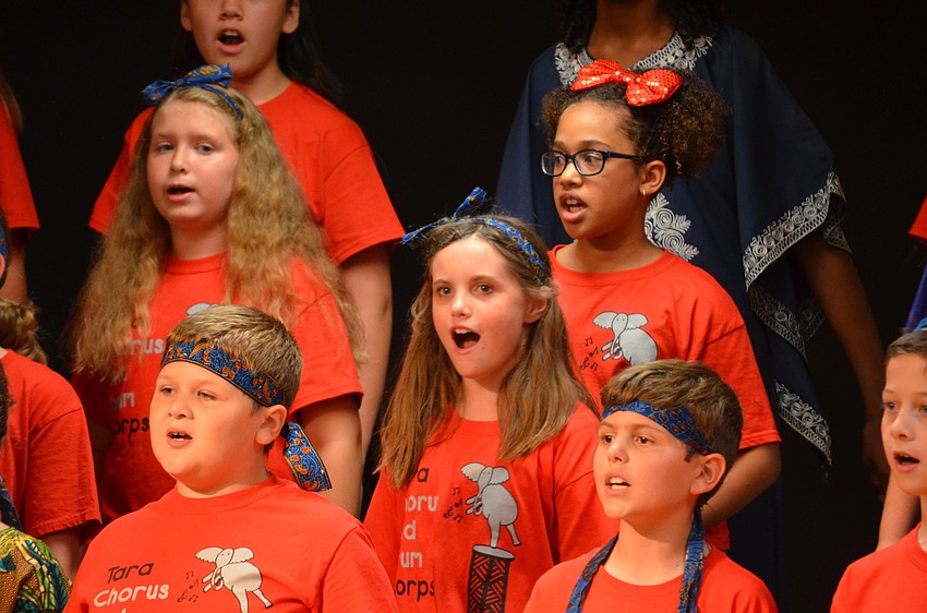 Tara Elementary students sing a rang of songs in conjunction with their safari-themed program.