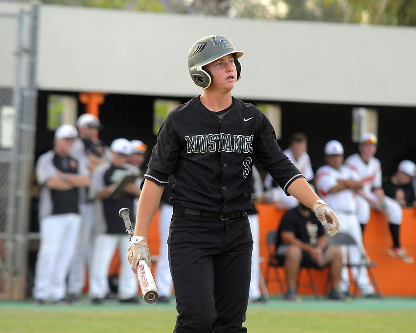 Lakewood Ranch first baseman Colton Chupp notched a hit in his second at bat.