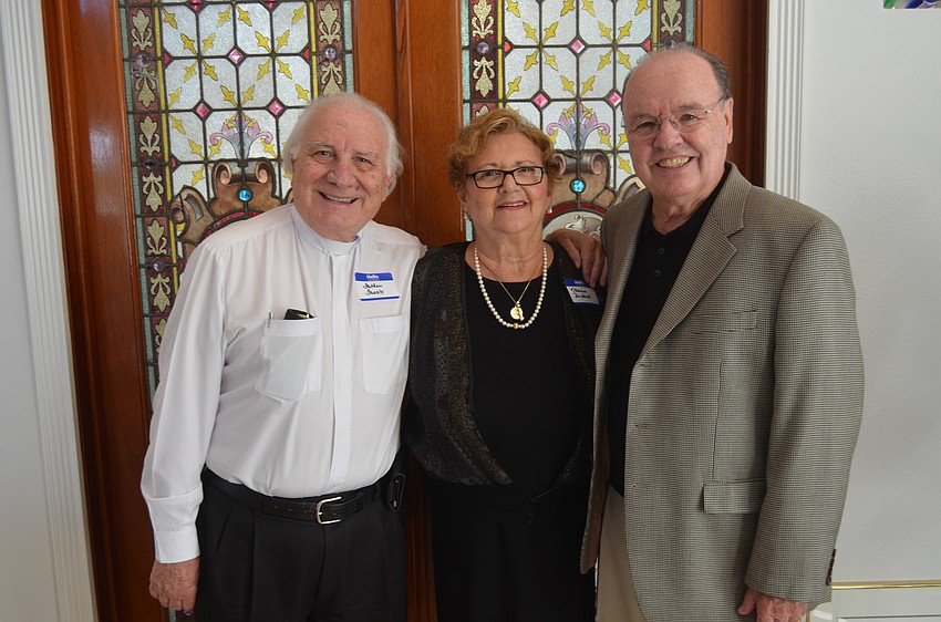 The Rev. Fausto Stampiglia with original school co-developers Maria DeSanto and John Flaherty