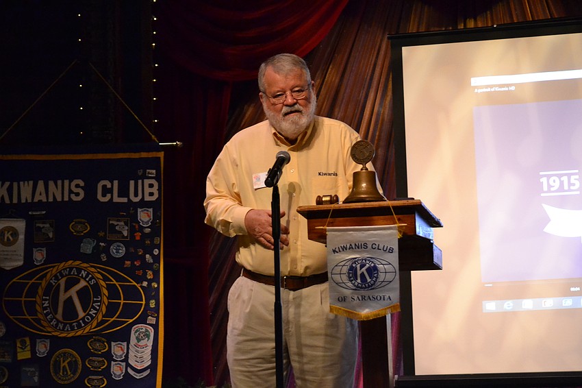 Former Kiwanis International President Bob Moore addresses guests.