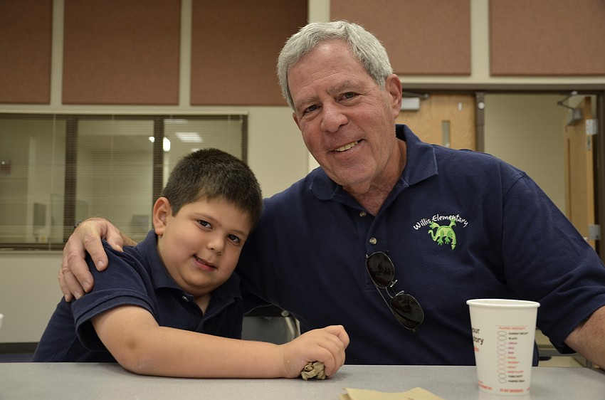 Jeff Albin attended the All-Pro Breakfast with his grandson, first-grader Aaron Gordon.