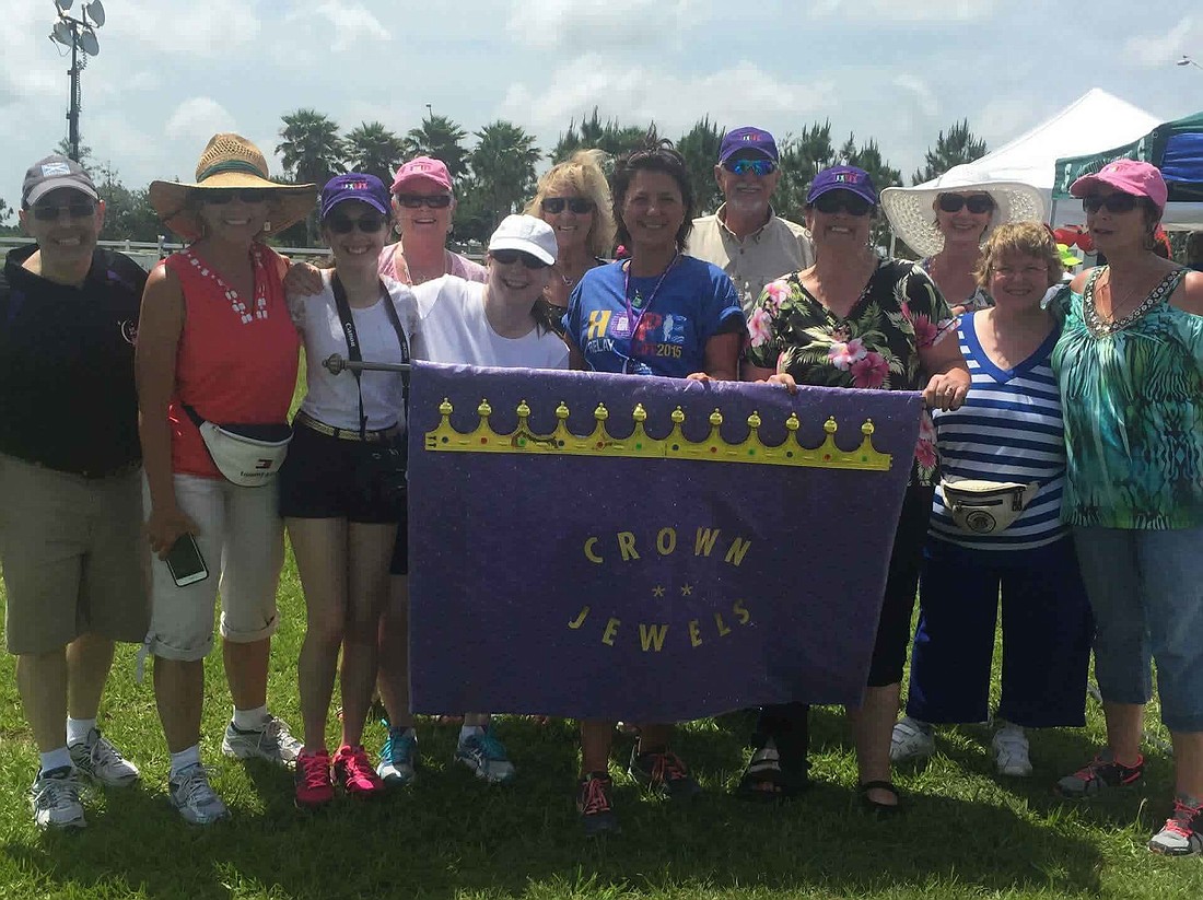 Members of the Crown Jewels Relay for Life team gather for a group photo during the Relay for Life event, held April 25, at Premier Sports Campus. Courtesy photo
