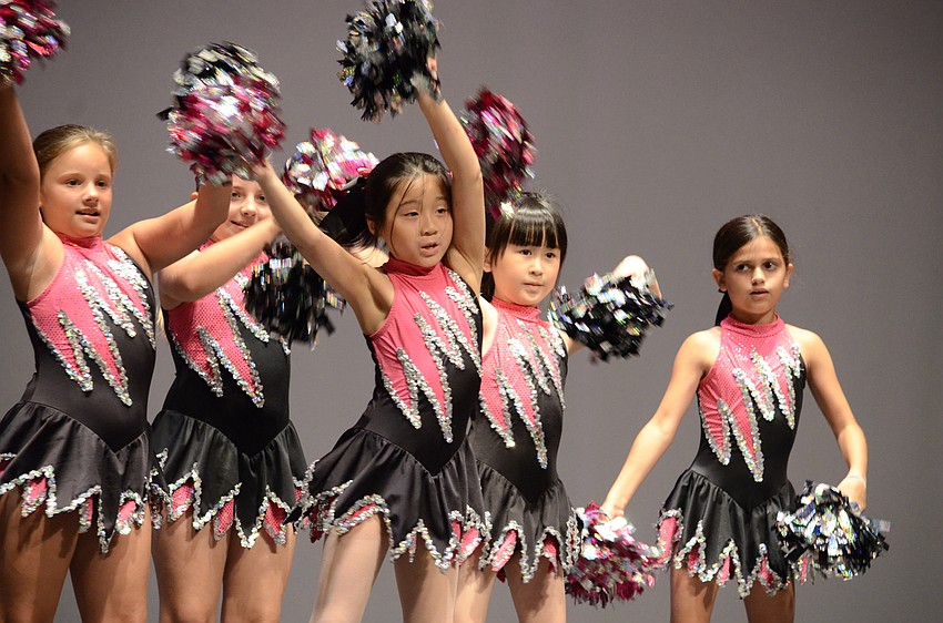 Tara Elementary School dancers perform a pompom routine.