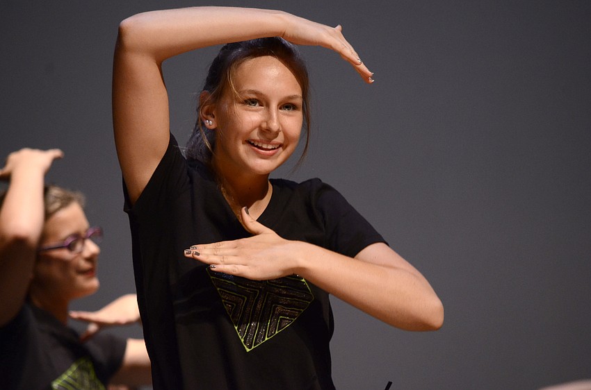 Harley Kovalick, Braden River Middle School eighth-grader, performs to a Brittany Spears mix.