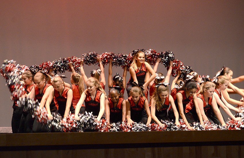 Braden River Middle School dancers perform a pompom routine to the song, Problem.