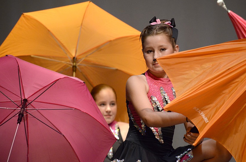 Riley Anderson, a Tara fourth-grader, performs to Umbrella.
