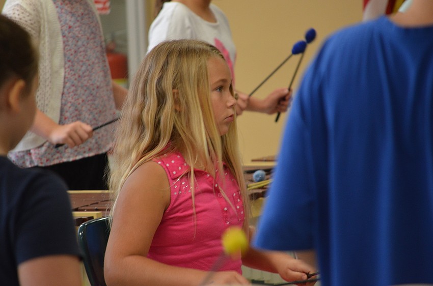 Amanda Estling waits for her cue to play.