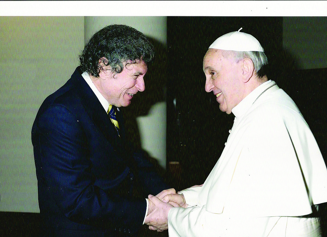 Jorge Fernandez meets Pope Francis in 2013. Fernandez stayed as a guest at the Vatican for one week, where he and the pope discussed Cuba. Courtesy photo