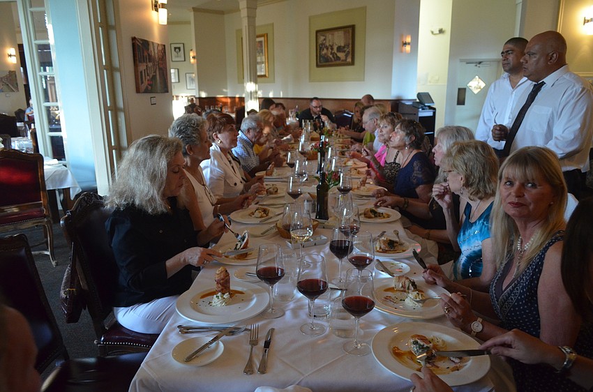 Guests enjoy the chicken rollatina