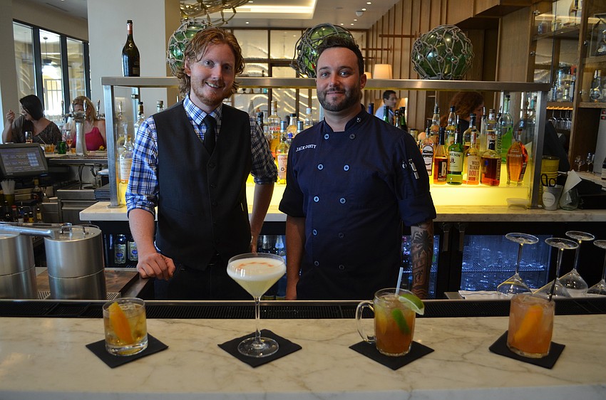Ingi Sigurdsson, lead bartender, and Nick Vaccaro at Jack Dusty