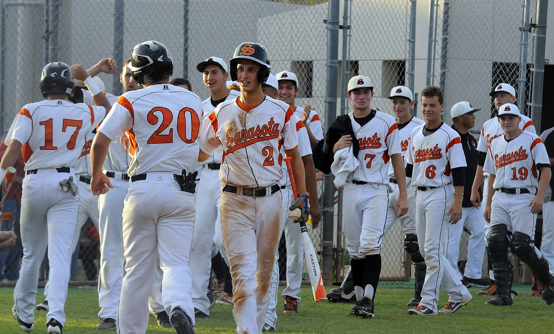 The Sarasota High baseball team will vie for its ninth state title today.
