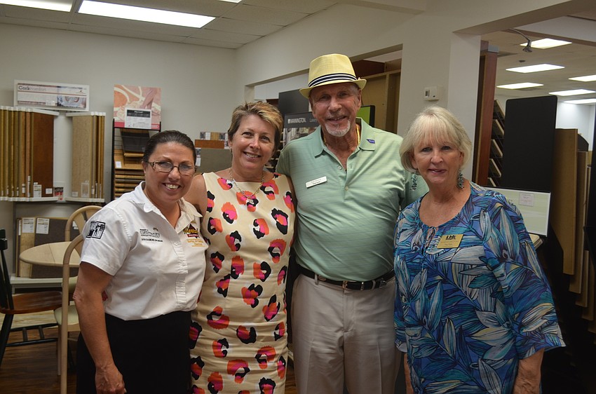 Debbie Shaffer, of Wentzel’s Heating and Air, Bob and Lisa Benson, of Interstate, and Peg Pluto, of Tommy Bahama