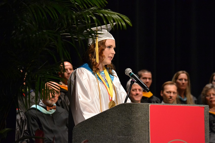 Meghan Grabowski delivers the Salutatorian Address.