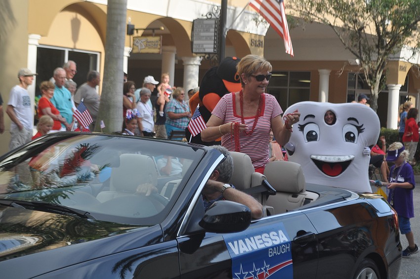 Manatee County Commissioner Vanessa Baugh drove in the parade, followed by 