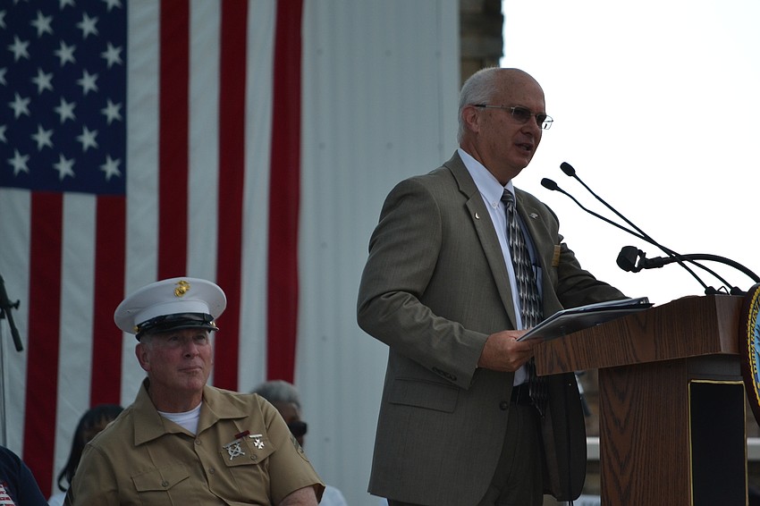 Sarasota National Cemetery Director John Rosentrater thanks guests and veterans for being in attendance.