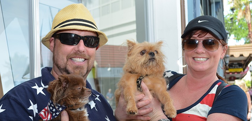 Chris and LeAnn McCue with Moose and Leo.