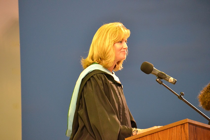 Sarasota High School Acting Principal Becky Moyer presents the class of 2015.
