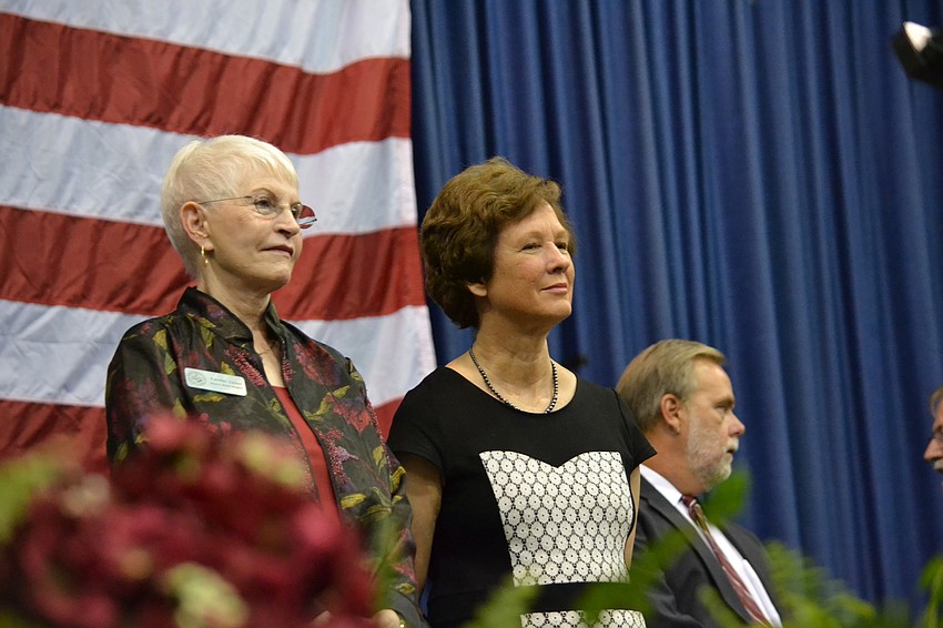 Sarasota County School Board Member Caroline Zucker and Superintendant Lori White during the Riverview High School commencement ceremony.
