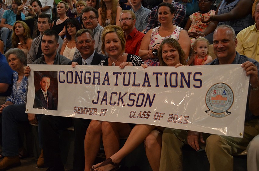 Family members for Jackson Stroud made a banner to show their support.