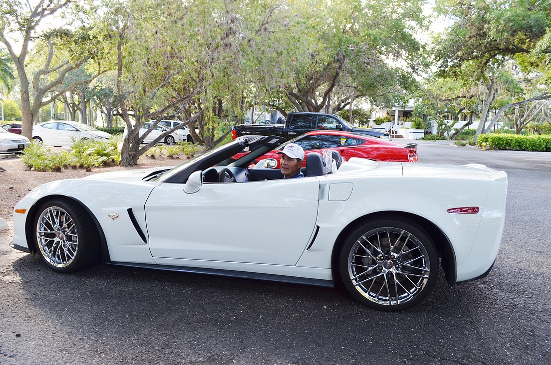 Larson's new 2013 Corvette convertible is one of only 200 anniversary editions that were manufactured.