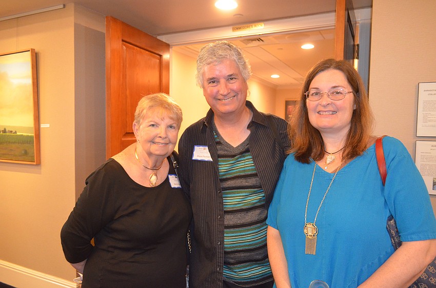 Vice President Nancy Marini, Treasurer Bruce Paulsen and President Sally Peppitoni, of the Sarasota Shell Club