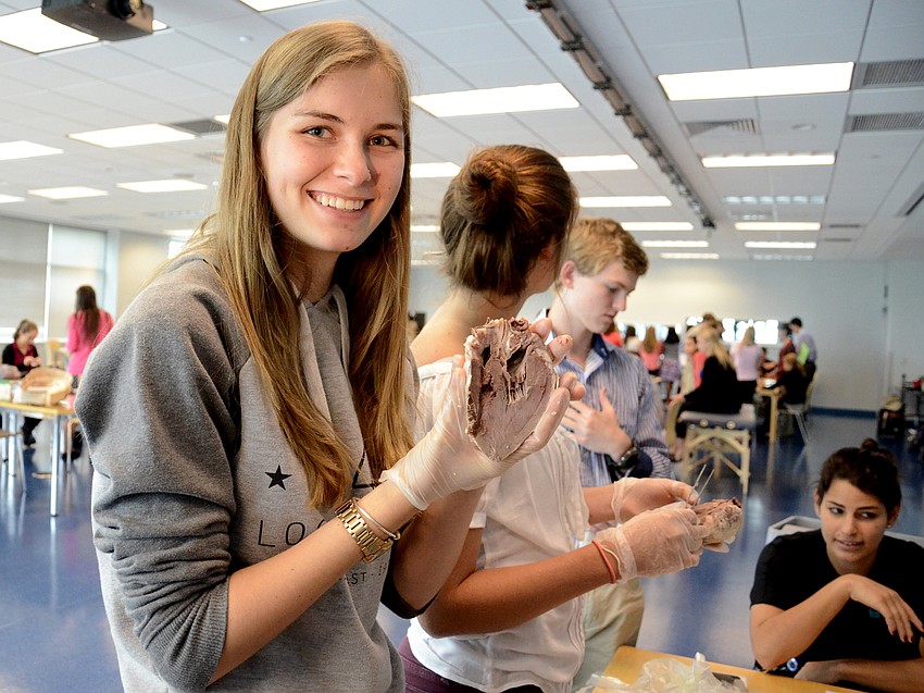 Kara Delaney, Pine View School junior, proudly displays her 