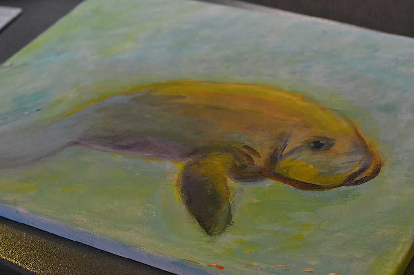 A manatee painting by member Bill Kelly.