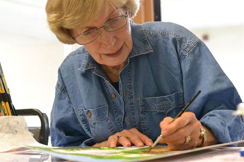Carol Marcus adds detail to her piece.