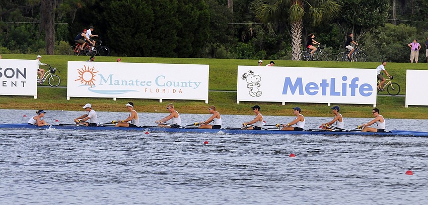 The Sarasota Crew Men’s Youth 8+ won its B Final in a time of 6:01.073.