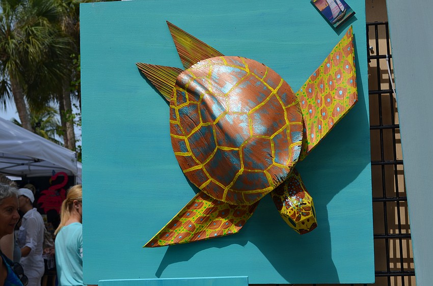 A turtle made by Mike and Judy Farley.