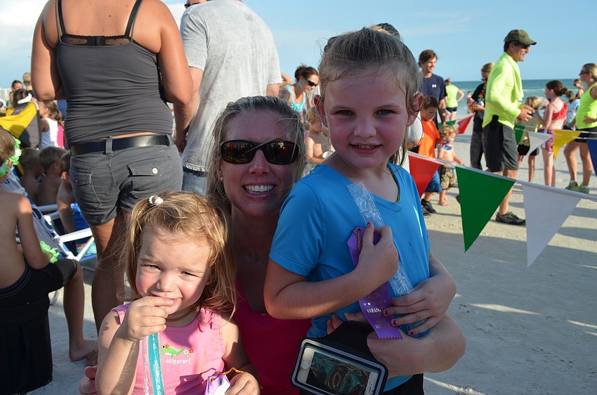 Amanda Gambert with her daughters Emma and Olivia.
