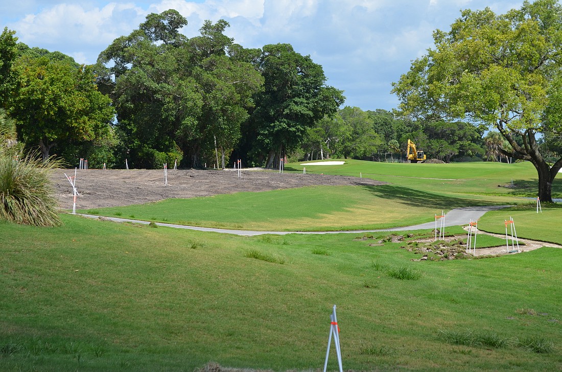 The Islandside golf course is being replaced with saltwater-resistant platinum paspalum sod.