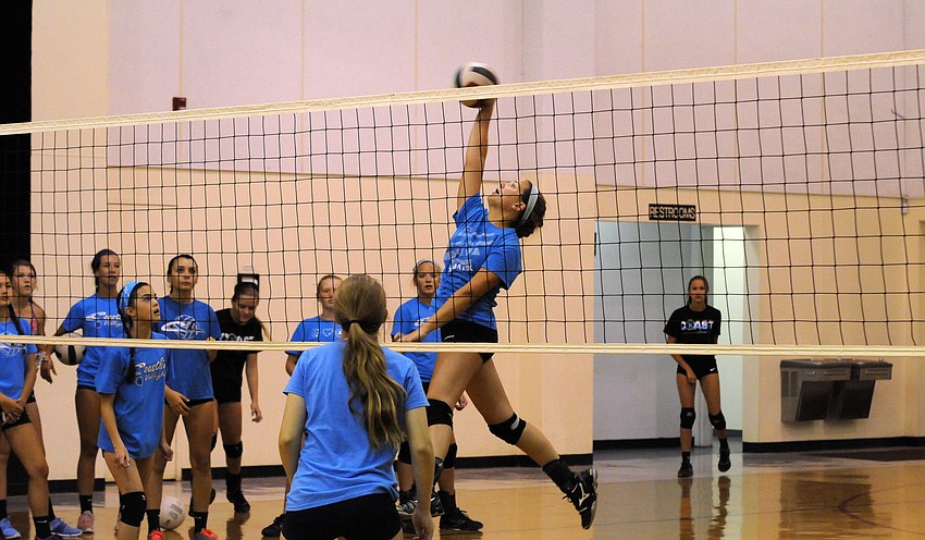 Alex McMullen plays for Coastline Volleyball Club’s 12 Rox team.