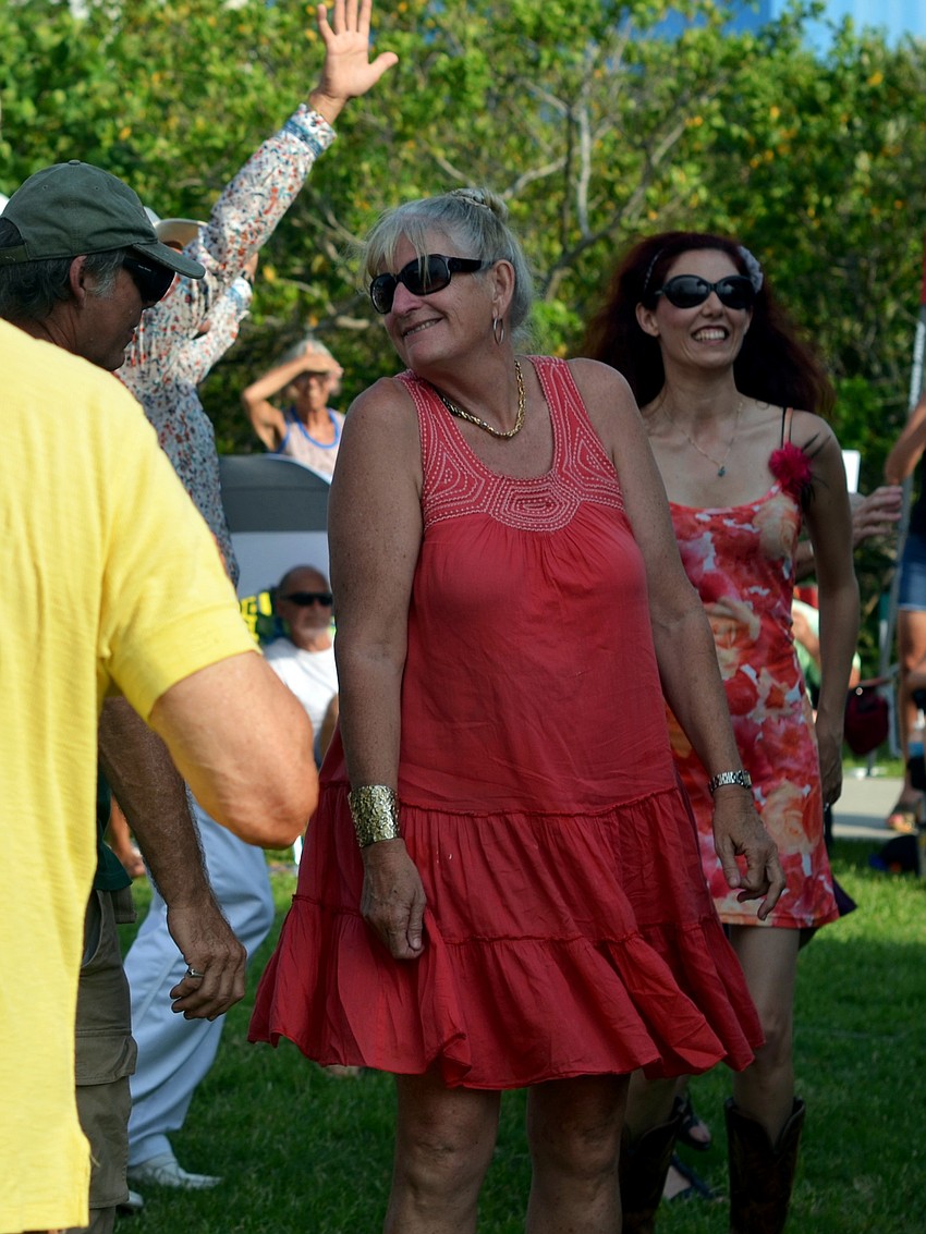 Guests danced to the sounds of Kettle of Fish at Friday Fest on the Bay.