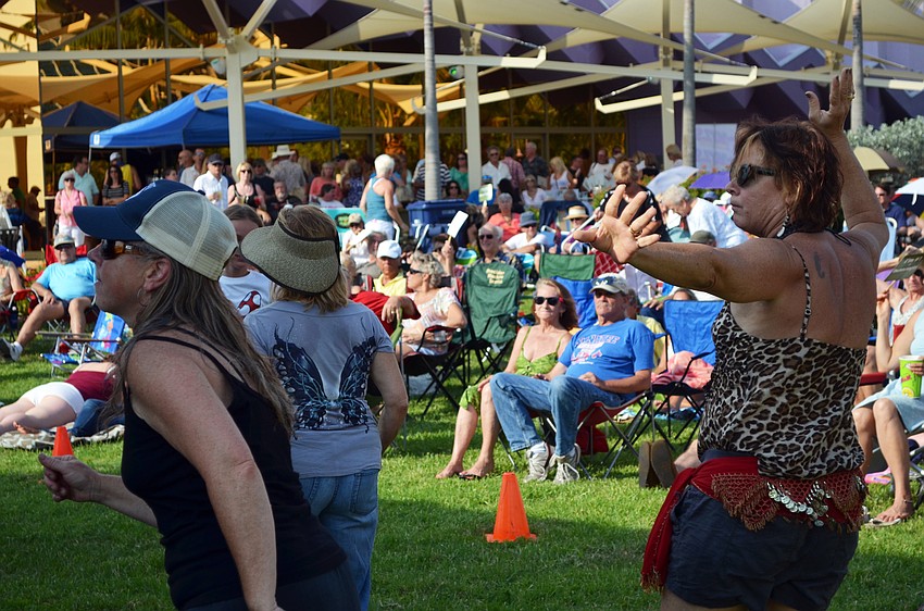 Guests danced to the sounds of Kettle of Fish at Friday Fest on the Bay.
