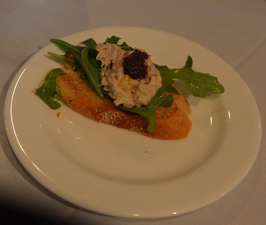 The Kahuna tuna salad on toasted crostini was made with the Spice & Tea Kahuna Garlic Salt blend.